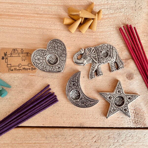 Recycled Metal Bohemian Incense Holders
