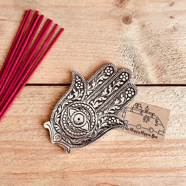 Metal Hamsa Hand of Fatima Incense Stick Holder